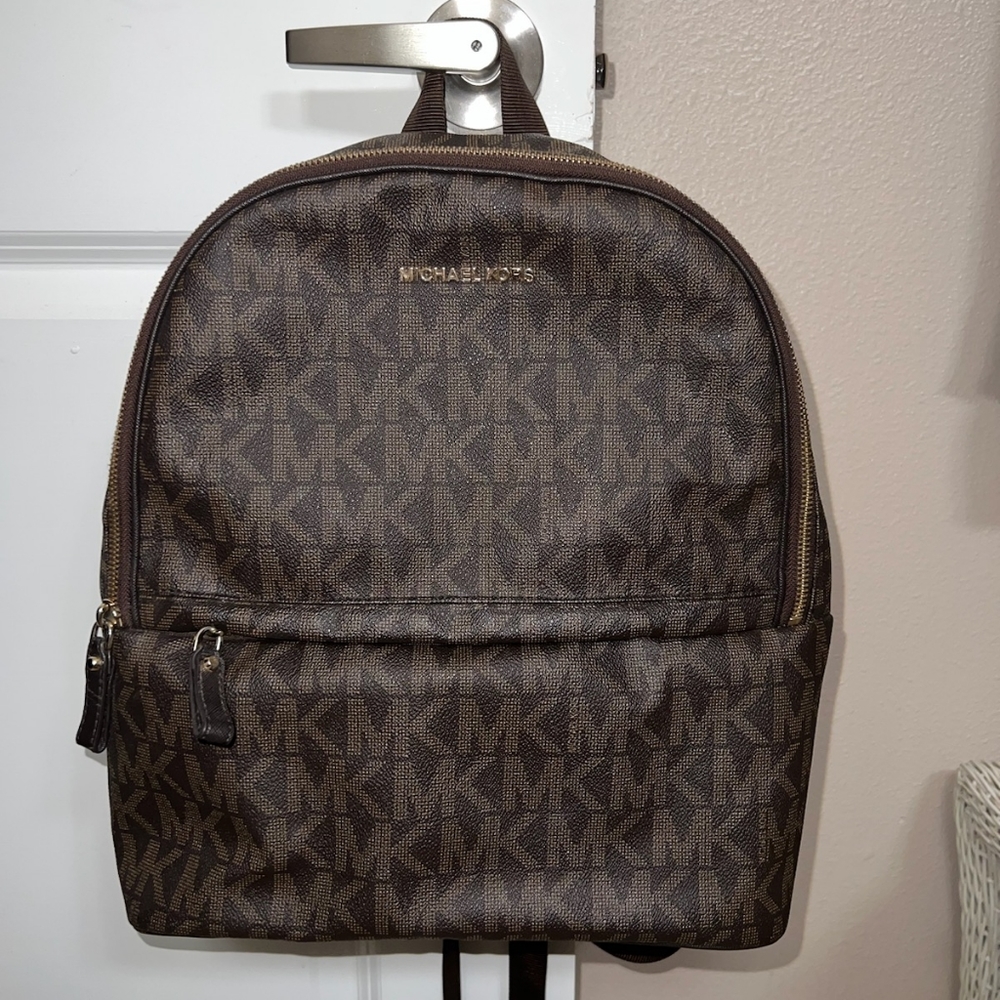 Michael Kors brown leather backpack